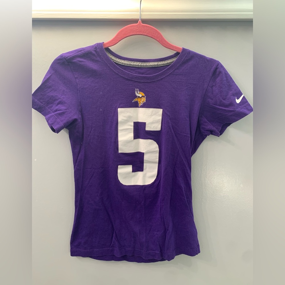 Purple Nike Vikings Bridgewater fitted tshirt size small